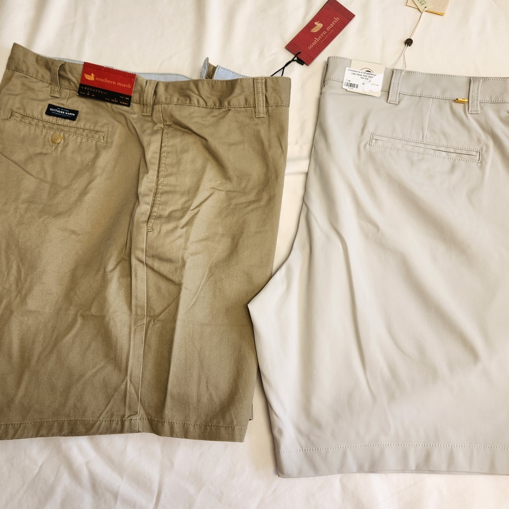 Men's Tan and Cream Shorts Set